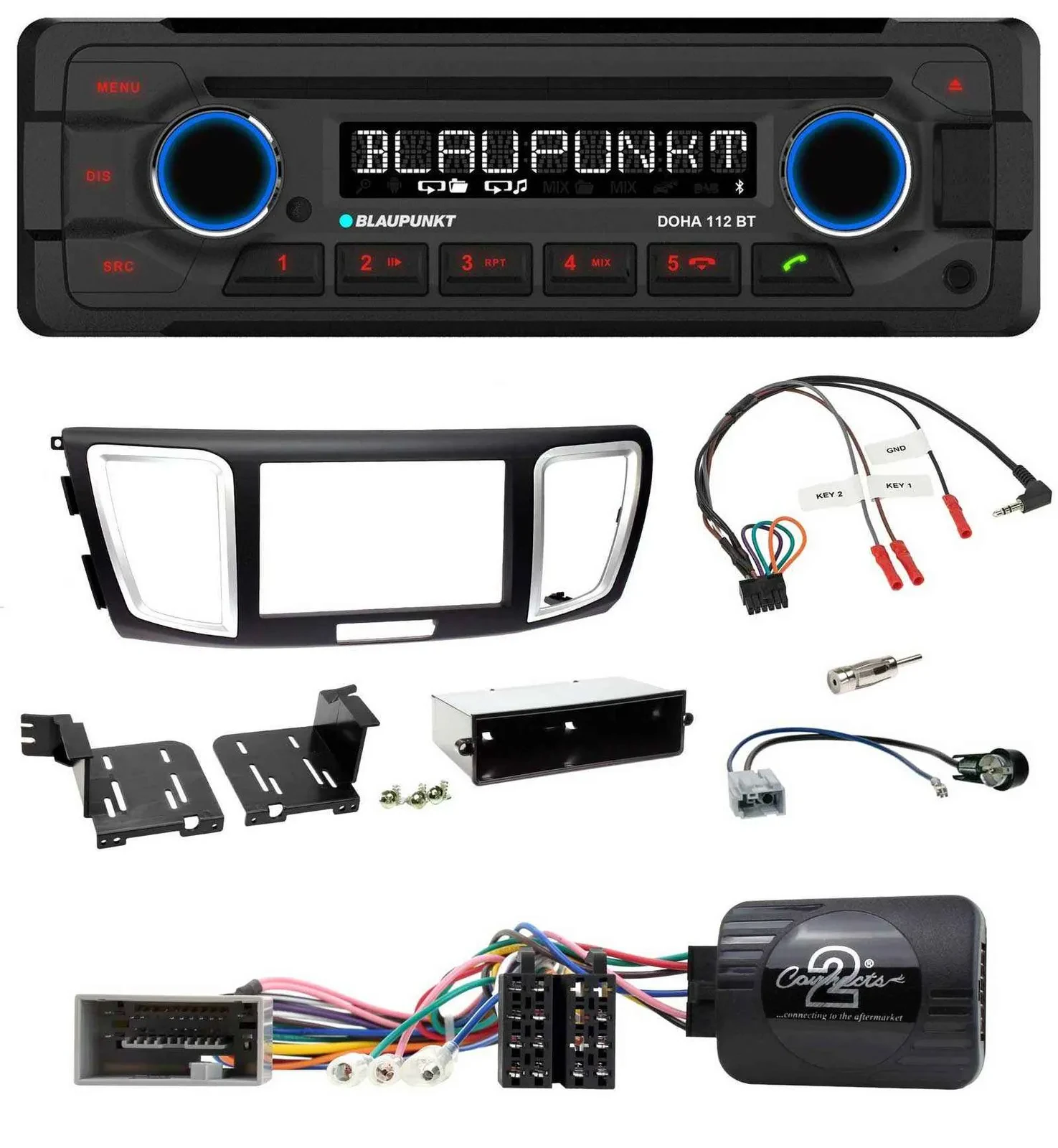 Blaupunkt Lenkrad MP3 CD Bluetooth USB Autoradio für Honda Accord 2013-2015