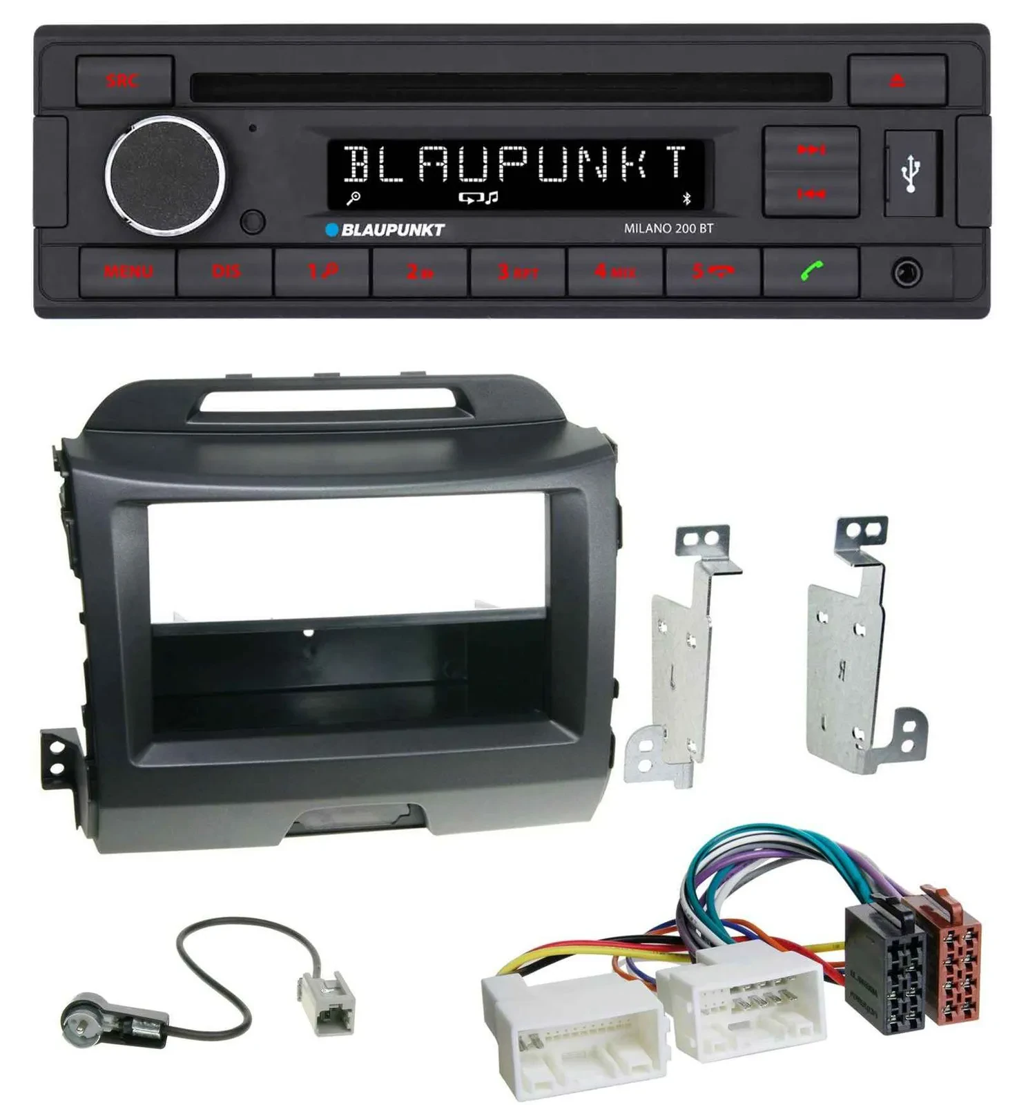Blaupunkt MP3 USB CD Bluetooth AUX Autoradio für Kia Sportage 3 SL 10-15 schwarz