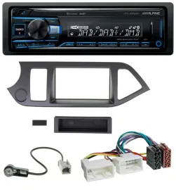 Alpine USB Bluetooth DAB MP3 Autoradio für Kia Picanto ab 2011 ohne Start-Stop