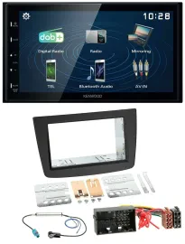 Kenwood 2DIN Bluetooth MP3 USB DAB Autoradio für Alfa Romeo Mito 955 ab 14 schwa