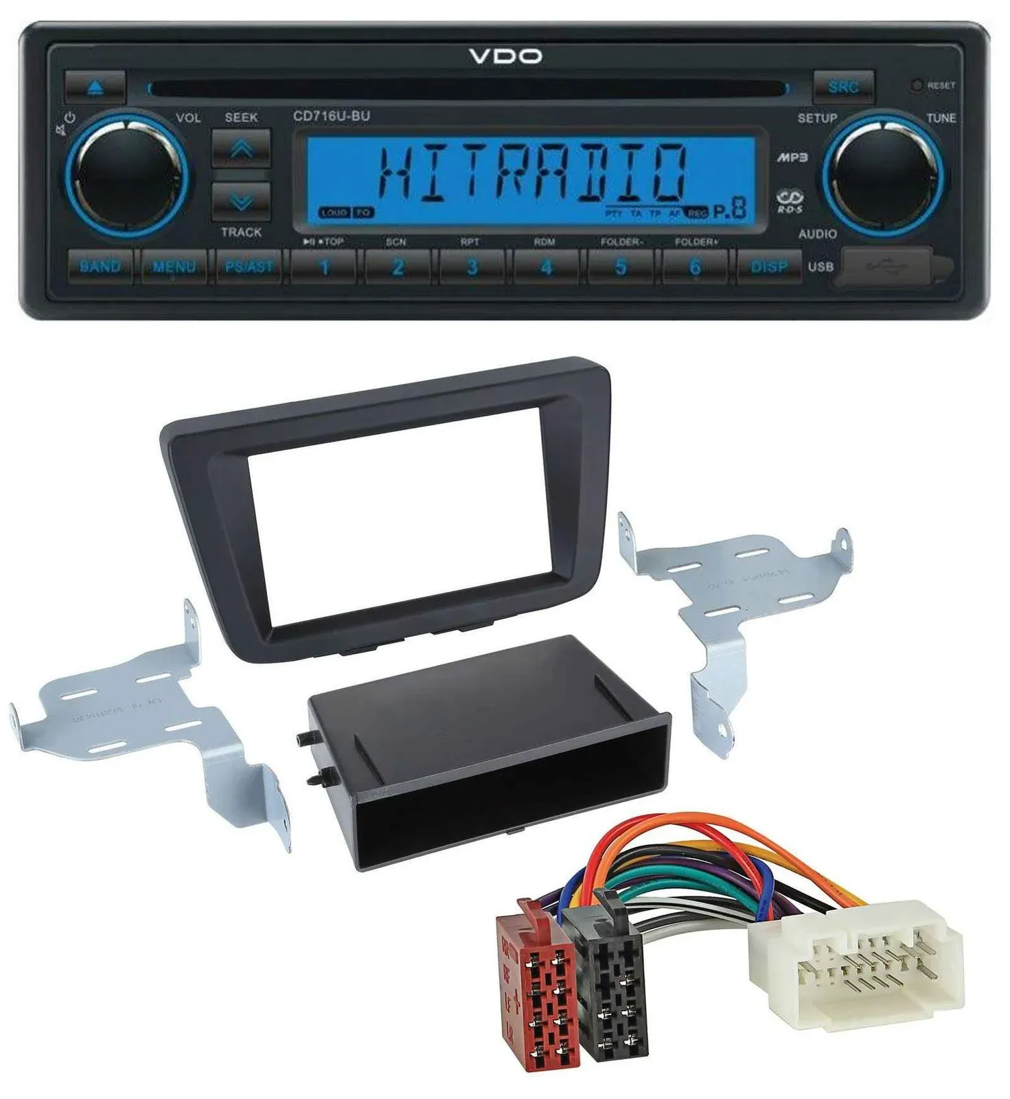 VDO AUX MP3 1DIN CD USB Autoradio für Suzuki Baleno (EW, ab 2016)