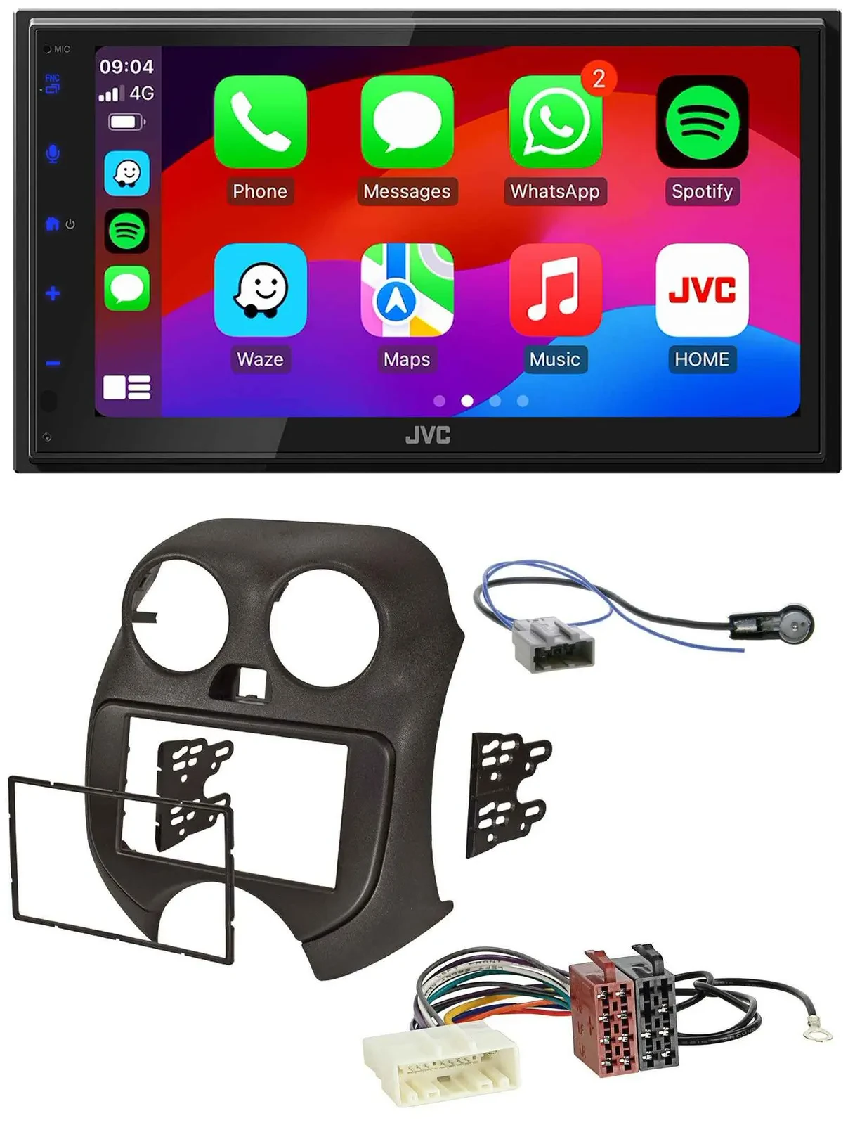 JVC Bluetooth USB MP3 2DIN DAB Autoradio für Nissan Micra (10-13)