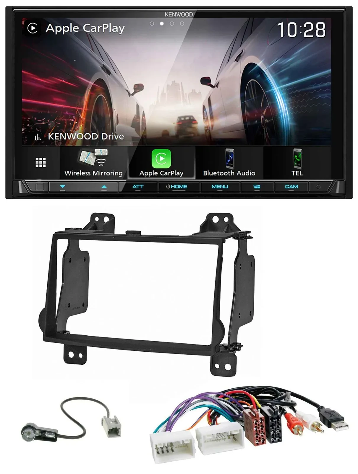 Kenwood MP3 2DIN USB DAB Bluetooth Autoradio für Hyundai H1 08-15 Aux-Eing. USB