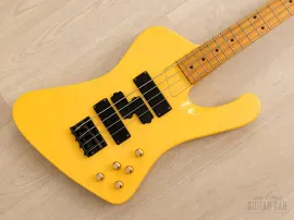 2010s ESP Edwards E-AC-90 Noisy Signature T-Bird Medium Scale Bass Yellow White