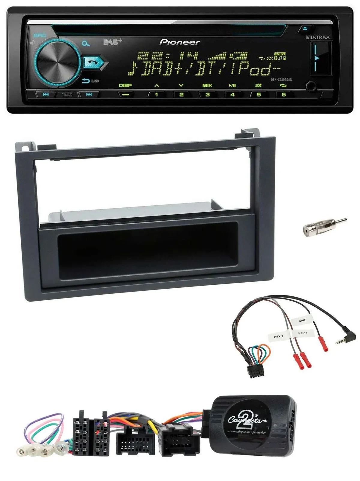 Pioneer DAB Lenkrad CD USB Bluetooth Autoradio für Saab 9.3 (ab 2008)