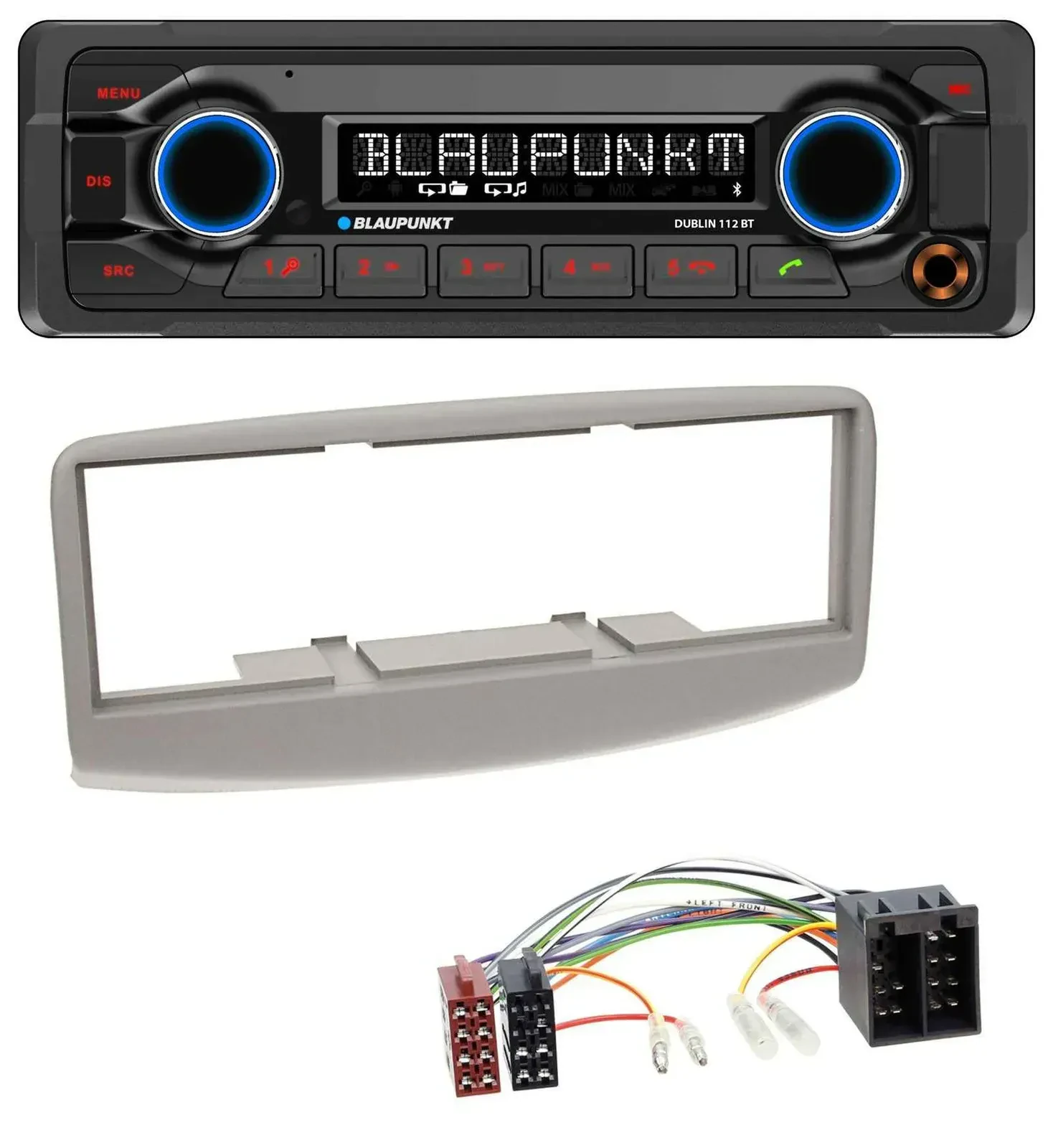 Blaupunkt MP3 Bluetooth USB AUX Autoradio für Fiat Multipla 186 1999-2010 grau