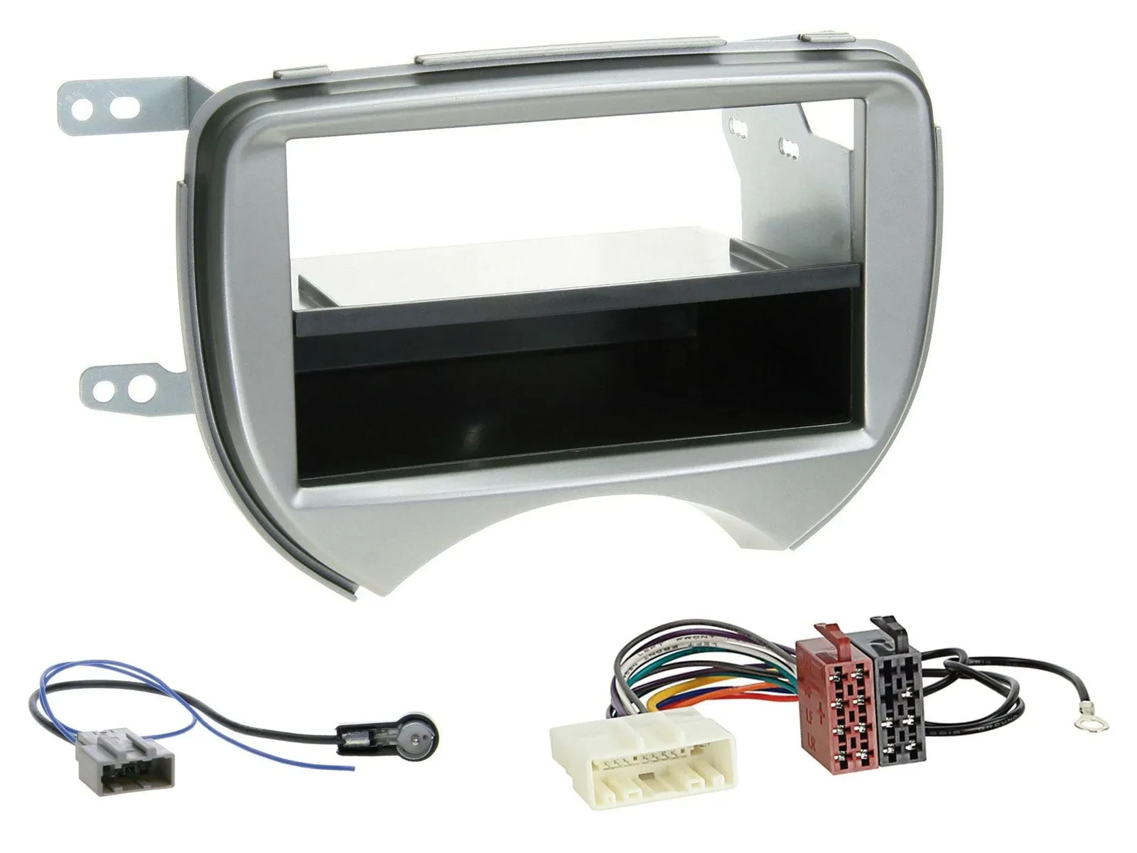 Einbauset DIN Autoradio für Nissan Micra (10-13 K13) silber