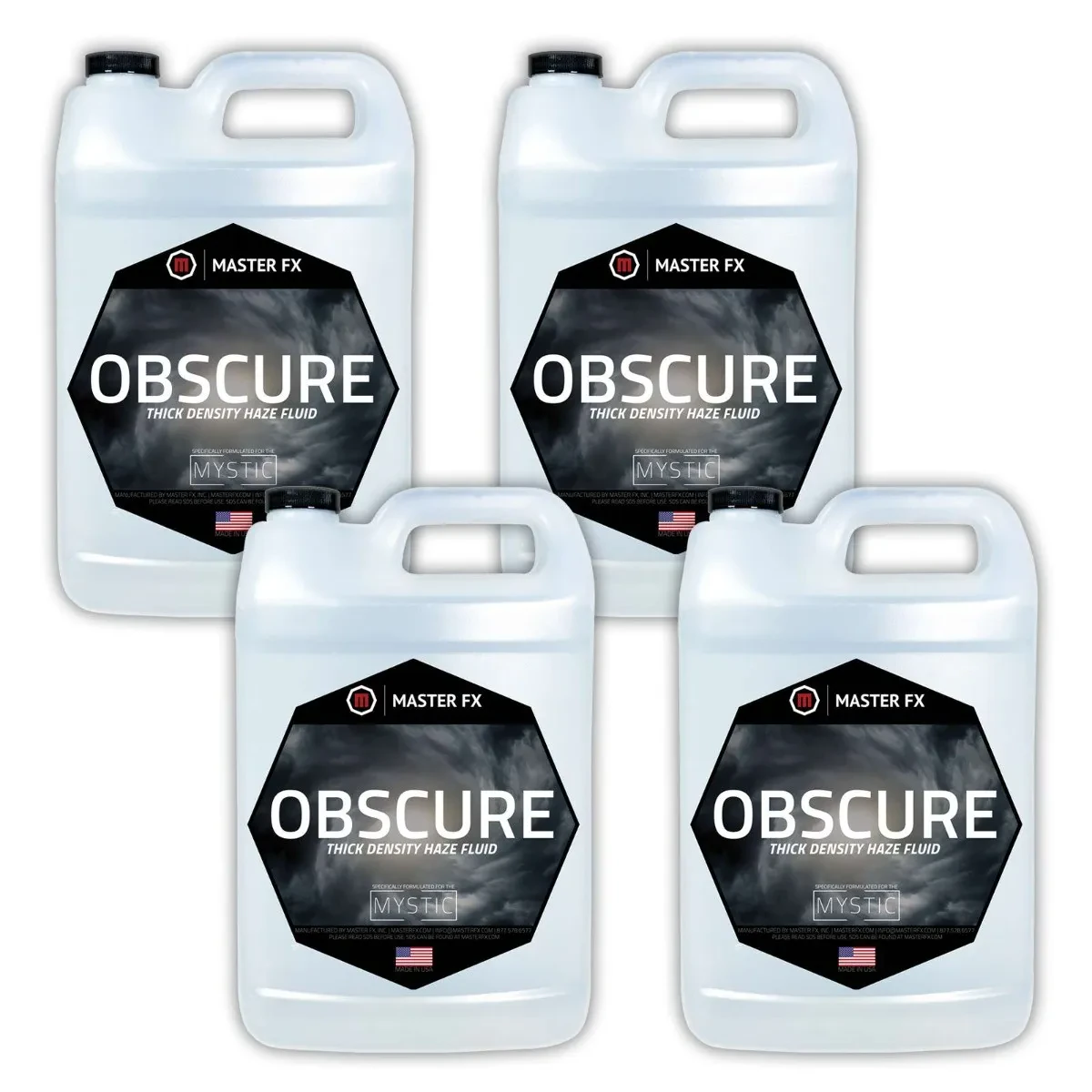 Master FX HF-MO-1 Obscure Thick Haze Fluid 4 Pack of 1 Gallon Bottles
