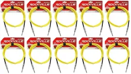 Инструментальный кабель Rockville RCGT6.0Y Yellow 1.8 м (10 штук)