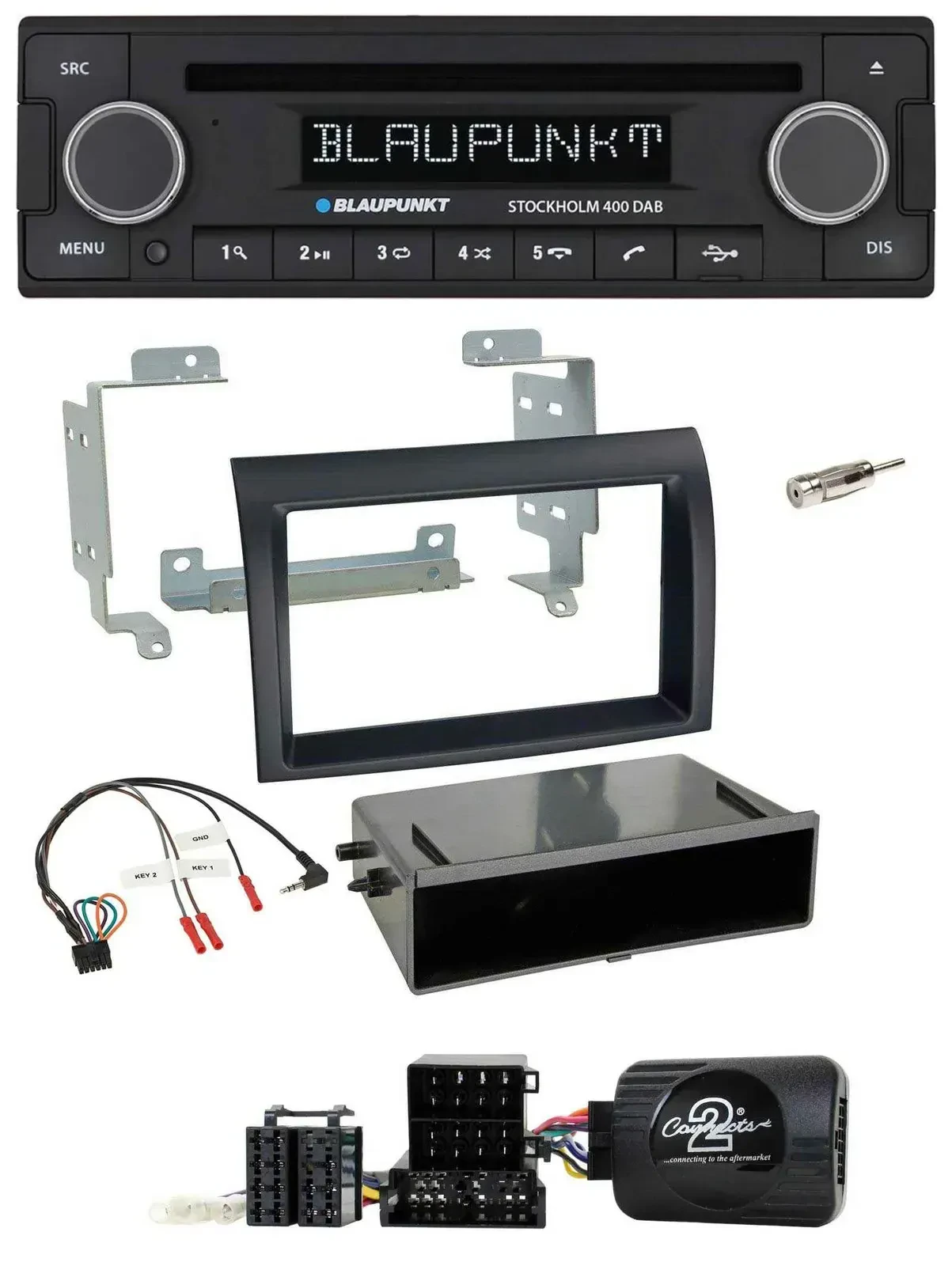 Blaupunkt Lenkrad Bluetooth DAB CD USB Autoradio für Fiat Ducato 06-08 schwarz