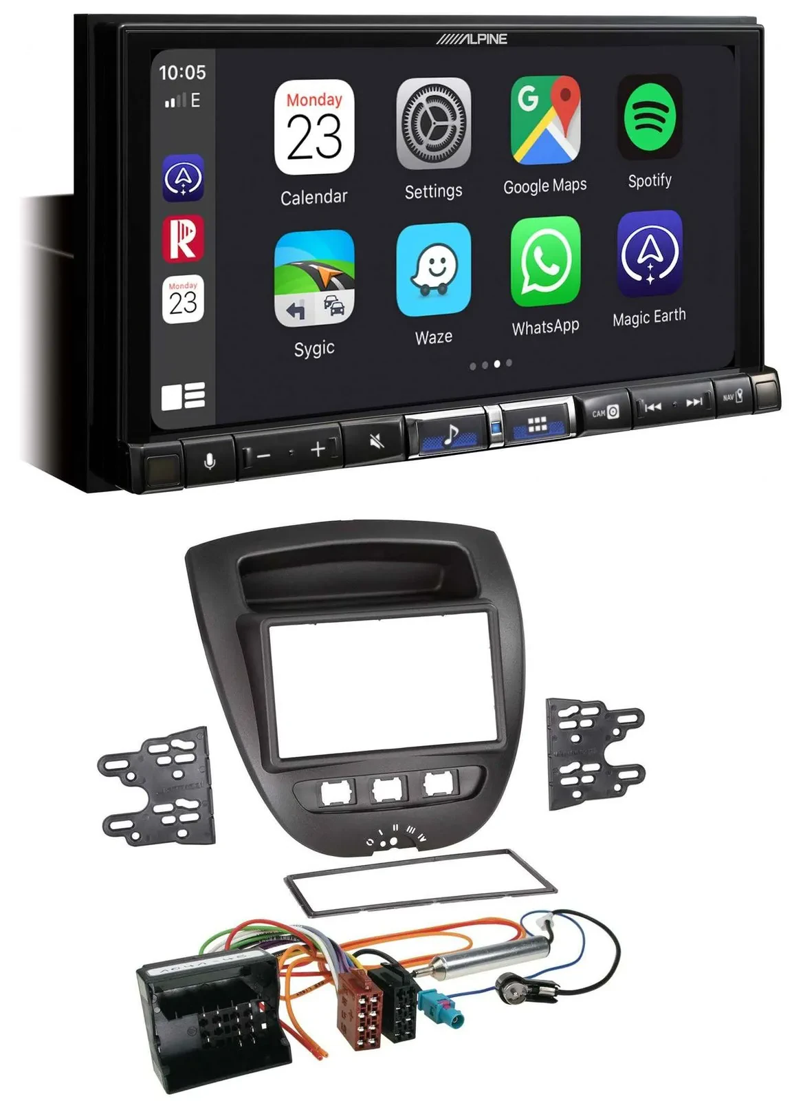 Alpine 2DIN DAB USB MP3 Bluetooth Autoradio für Citroen C1 Peugeot 107 Toyota Ay