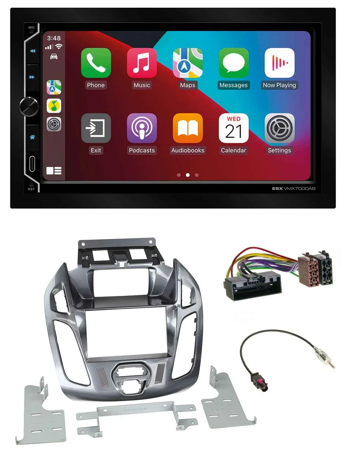 ESX 2DIN DAB USB MP3 Bluetooth Autoradio für Ford Transit Connect mit Display 12