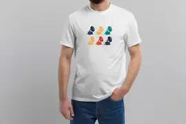 Футболка Popmerch MWXS144 "Color Gramophones" белая, мужская, размер XS