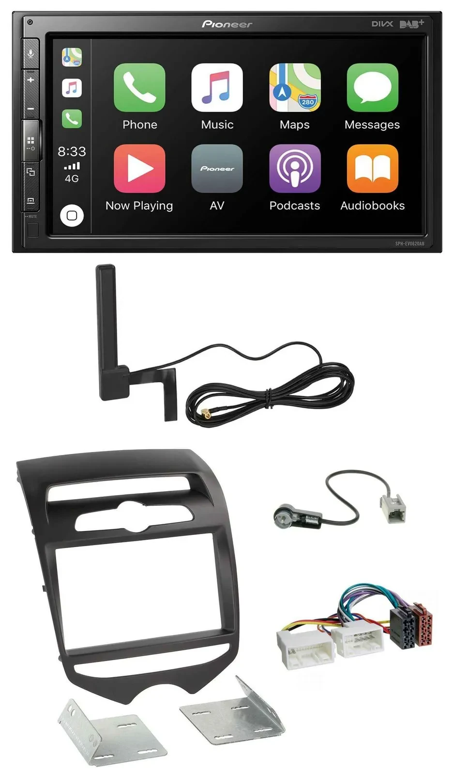 Автомагнитола для Hyundai ix20 Pioneer 2-DIN USB Bluetooth DAB MP3 (с 2010, ручной климат)