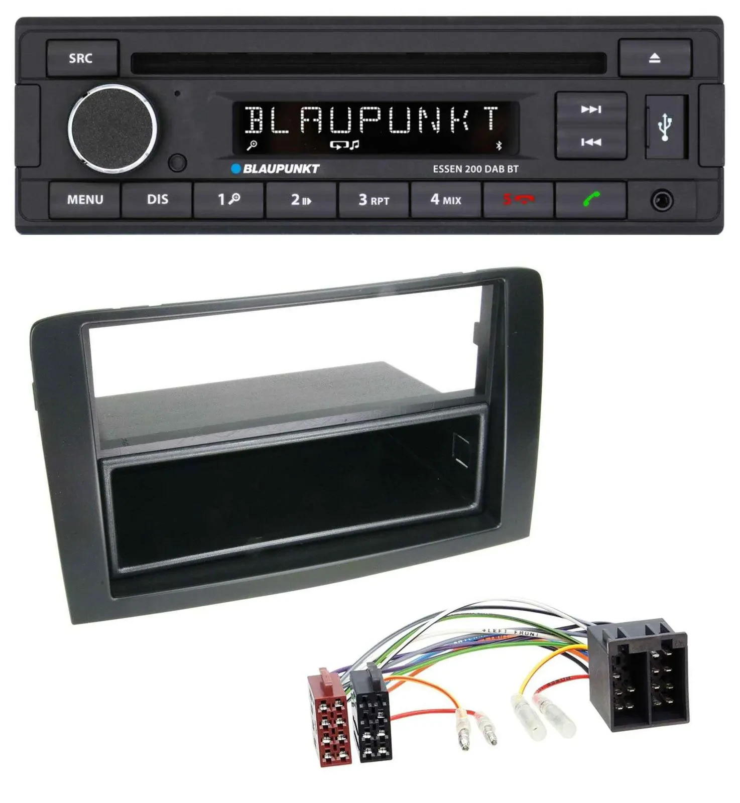 Blaupunkt USB MP3 Bluetooth DAB CD Autoradio für Fiat Idea (350 03-11) schwarz