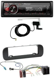 Pioneer 1DIN MP3 DAB USB AUX Autoradio für Fiat Panda (ab 2012) - schwarz