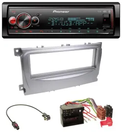 Pioneer Bluetooth USB MP3 DAB Autoradio für Ford Galaxy C-Max Focus ab 2007 silb