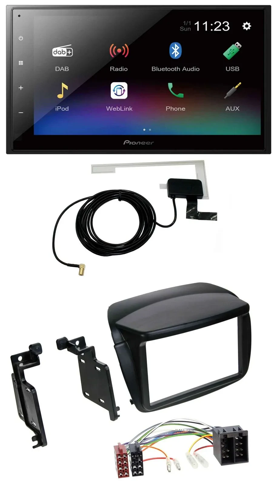 Автомагнитола для Fiat Doblo (с 2010) и Opel Combo Pioneer 2-DIN, DAB, MP3, Bluetooth, USB