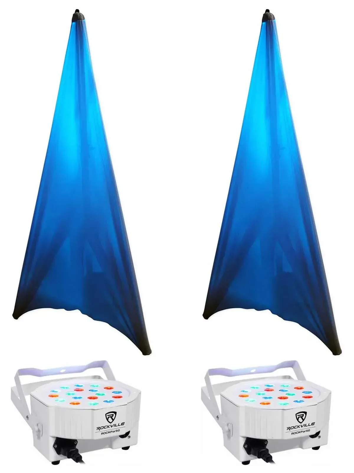 Комплект светового оборудования Rockville RVSS2 White+(2) RSC7W+(2) RockPAR50 Wht