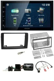 Автомагнитола Kenwood 2-DIN, Bluetooth, USB, DAB, для Fiat Idea 2006–2012, черный