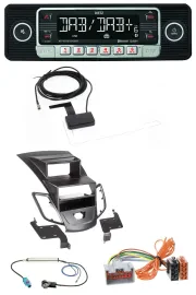 Dietz DAB Bluetooth USB MP3 Autoradio für Ford Fiesta 08-10 Display schwarz