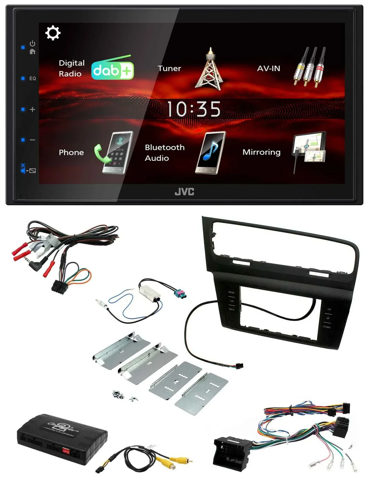 JVC USB Bluetooth Lenkrad DAB 2DIN Autoradio für VW Golf VII 7 2012-2018 Infoada