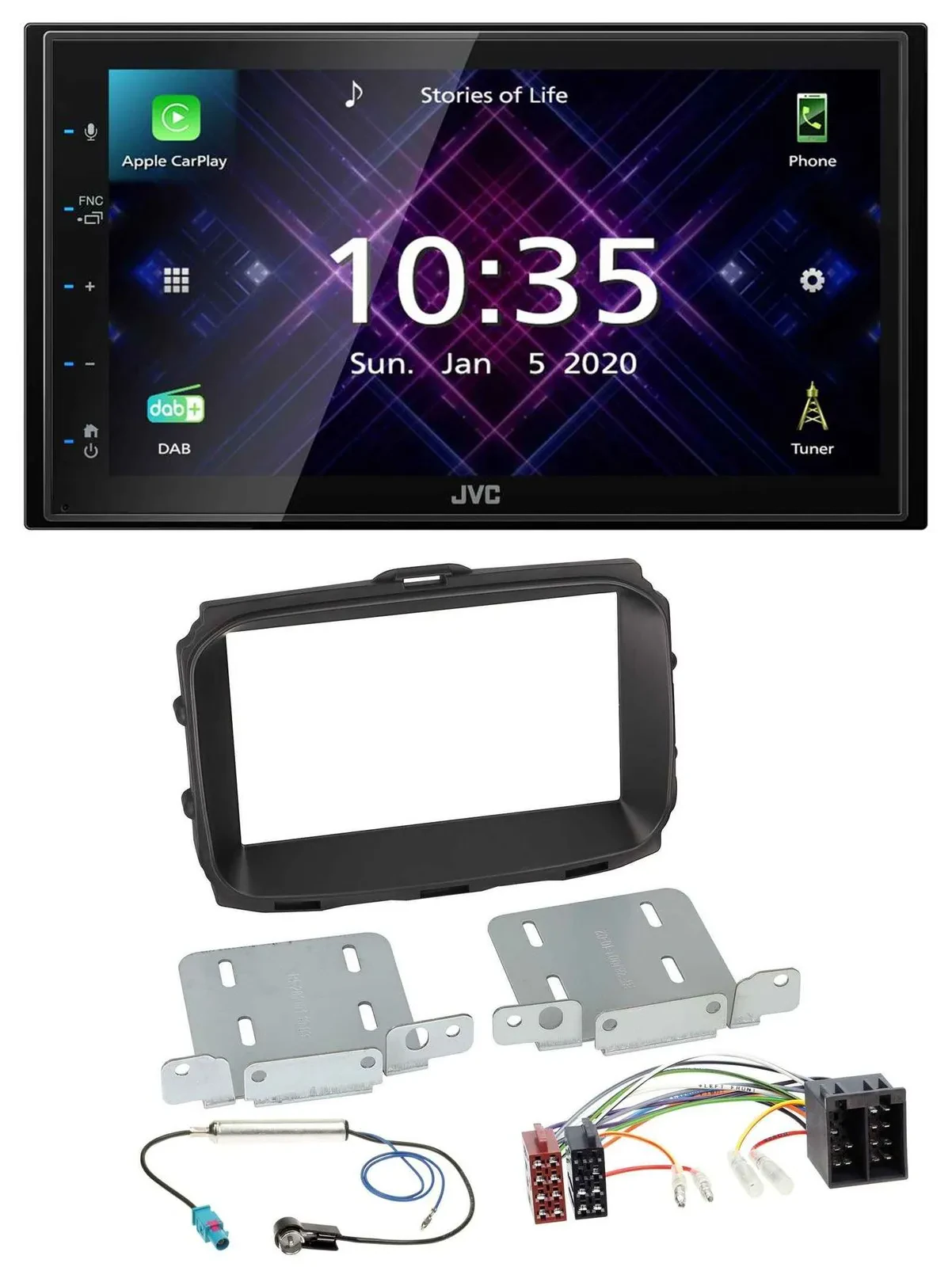 JVC DAB 2DIN MP3 Bluetooth USB Autoradio für Alfa Giulietta 2013-2021 ISO schwar