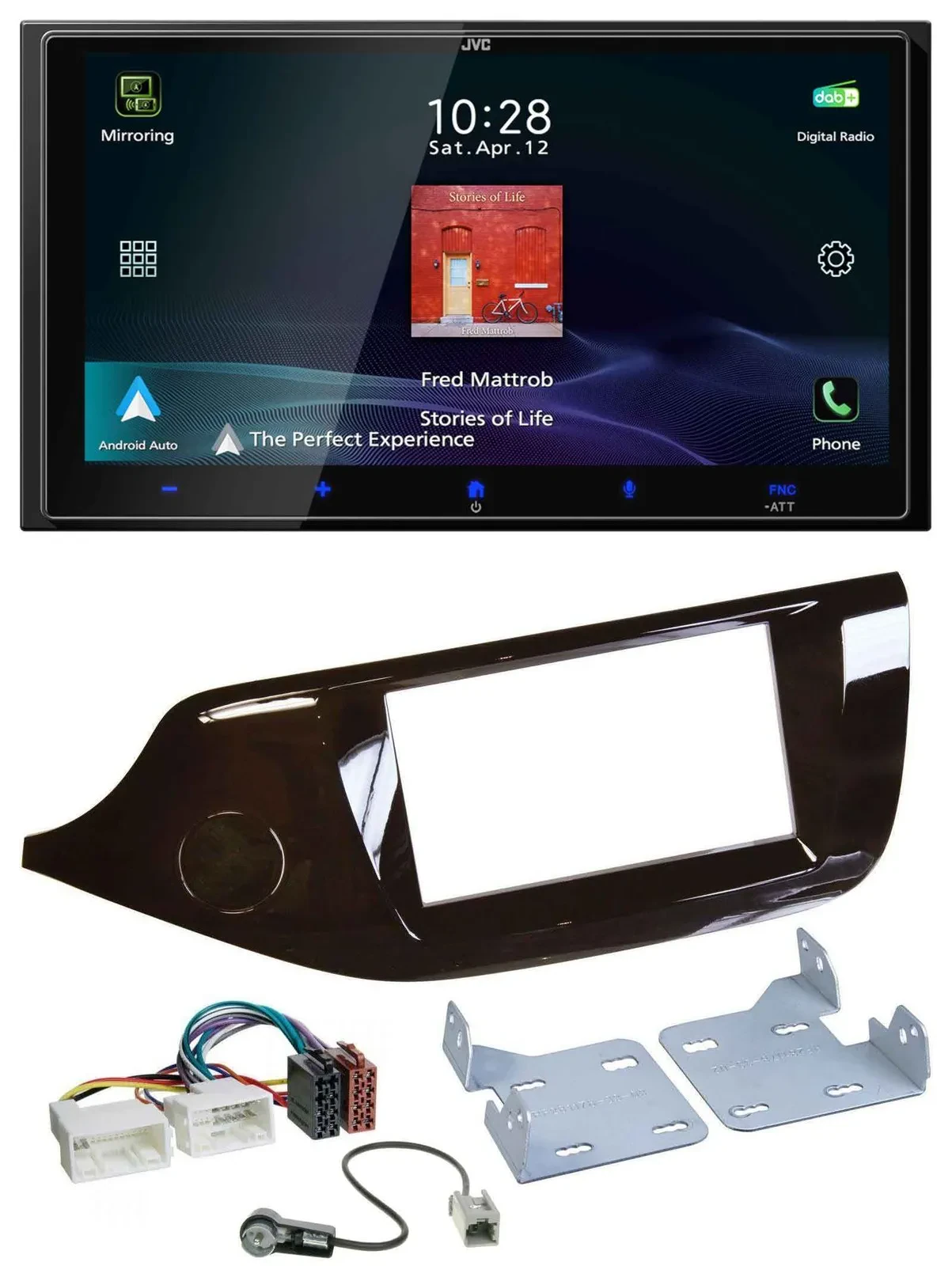 JVC USB Bluetooth 2DIN DAB MP3 Autoradio für Kia Ceed ab 12 glänzend