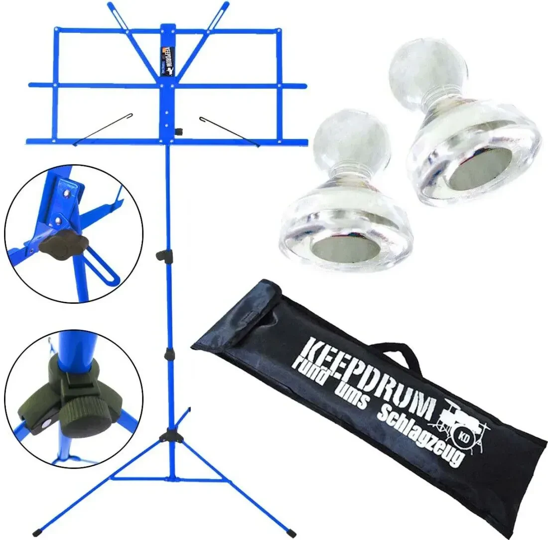 Пюпитр keepdrum MUS2BL Blue с аксессуарами