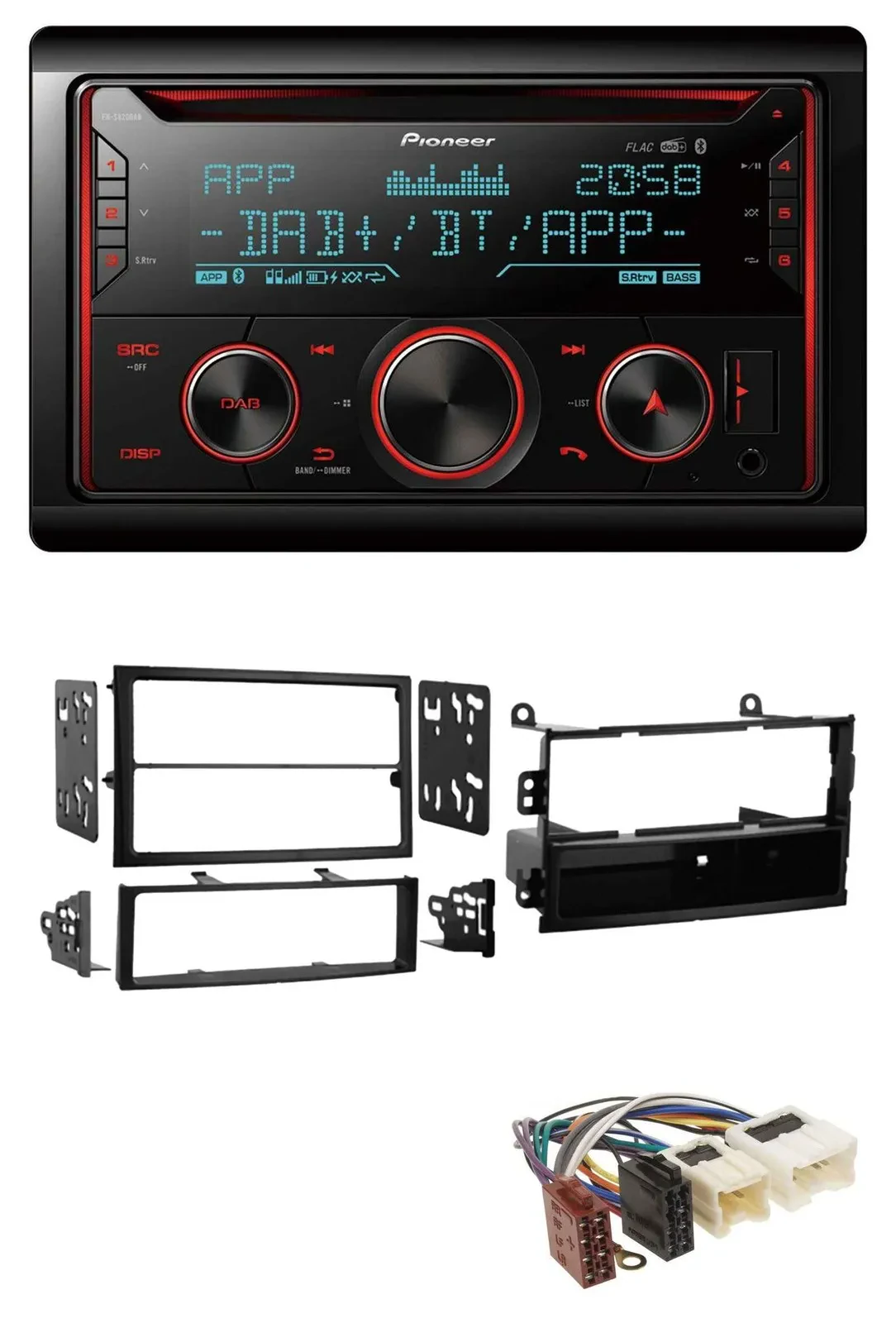 Автомагнитола для Nissan 350Z Roadster (2002–2005) Pioneer 2DIN, DAB, MP3, Bluetooth, USB, CD