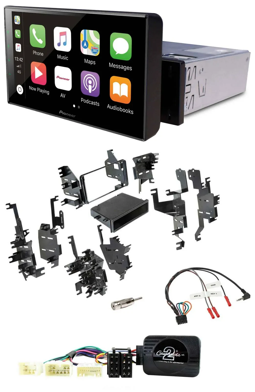 Pioneer Bluetooth Lenkrad DAB USB Autoradio für Toyota FJ (ab 2007)