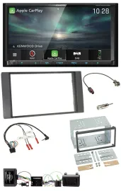 Kenwood Bluetooth USB 2DIN Lenkrad TMC DAB Navigation für Ford Kuga 08-12 anthra