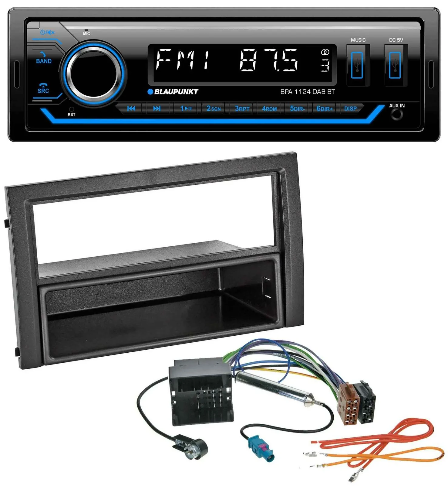 Blaupunkt Bluetooth USB DAB MP3 Autoradio für Skoda Fabia 6Y Facelift 2004-2007