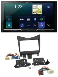 Автомагнитола для Honda Accord 02–08 Pioneer 2-DIN, DAB, Bluetooth, USB, MP3, черная