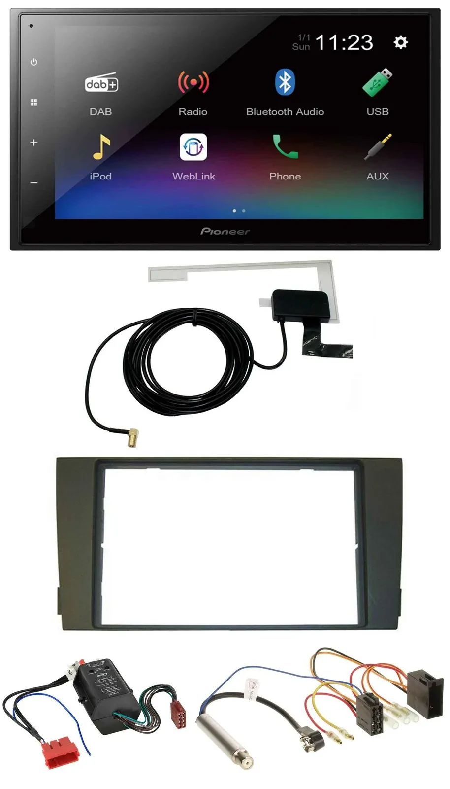 Автомагнитола Pioneer 2-DIN, DAB, Bluetooth, USB, MP3 для Audi A6 C5 2001–2005 (совместима с Bose активной системой)