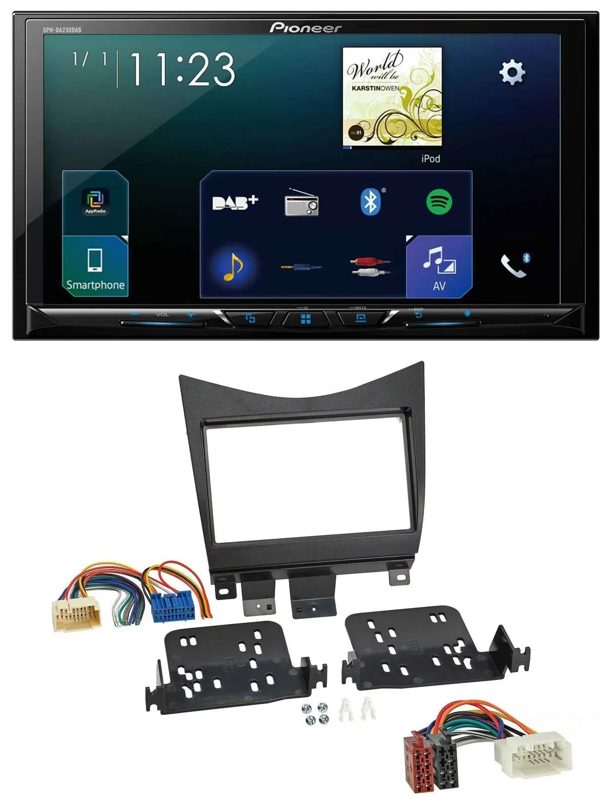 Автомагнитола для Honda Accord 02–08 Pioneer 2-DIN, DAB, Bluetooth, USB, MP3, черная