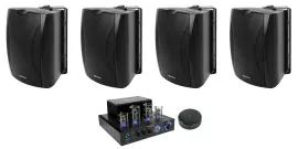 Rockville BluTube LED Bluetooth Tube Amplifier+(4) 6.5" Speakers+Wifi Receiver