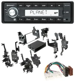 Автомагнитола Continental 1-DIN USB MP3 AUX для Toyota
