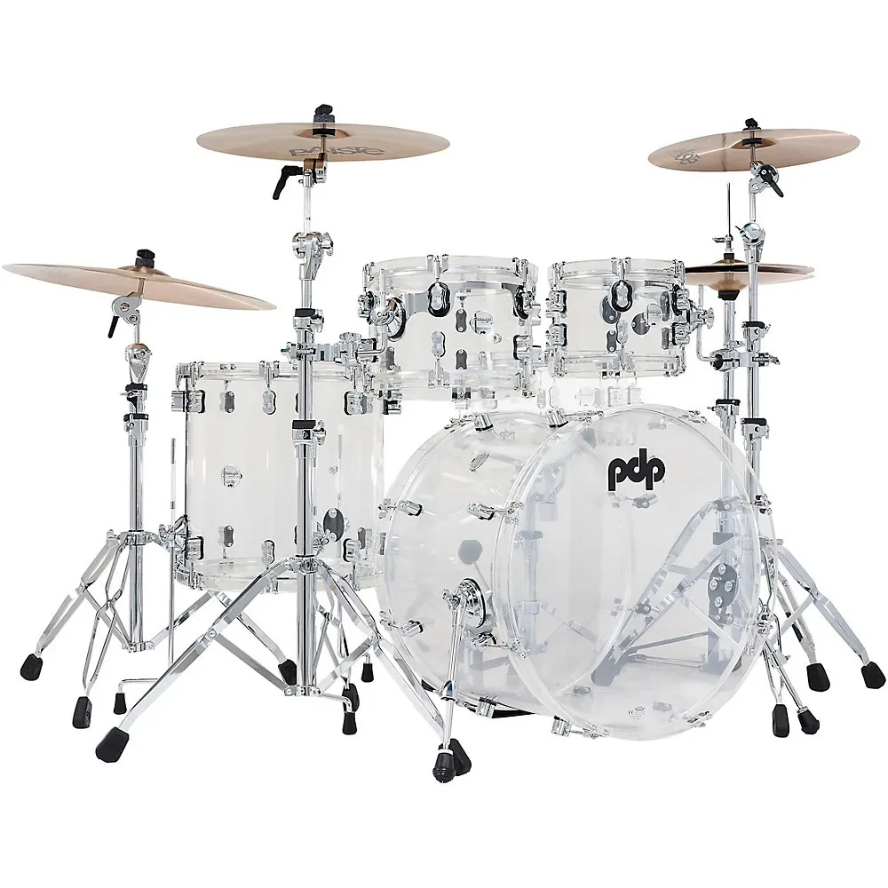 PDP by DW Concept Acrylic 4-Piece Drum Shell Pack - Clear Acrylic