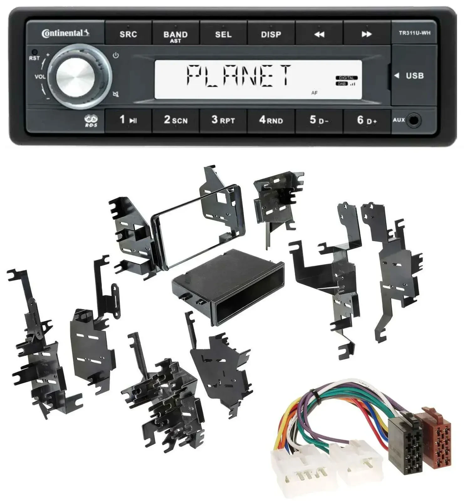 Автомагнитола Continental 1-DIN USB MP3 AUX для Toyota