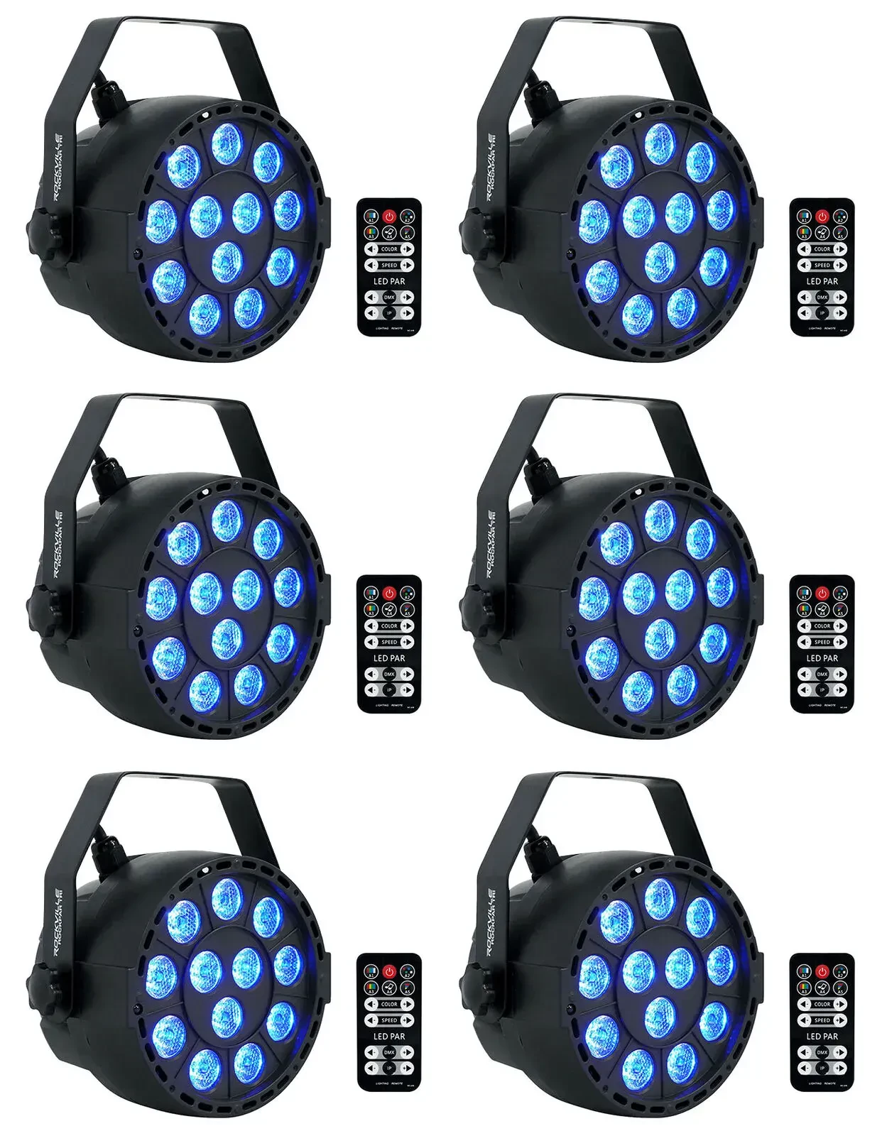 Светодиодный прибор Rockville RockPAR TRI LED RGB Compact Black (6 штук)