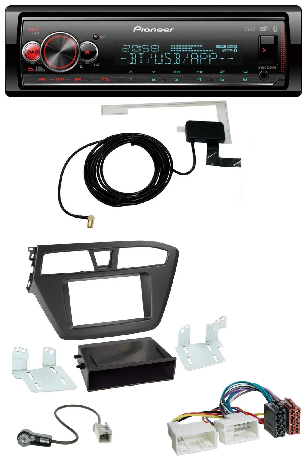 Автомагнитола для Hyundai i20 (2014–2020) Pioneer Bluetooth, DAB, USB, MP3