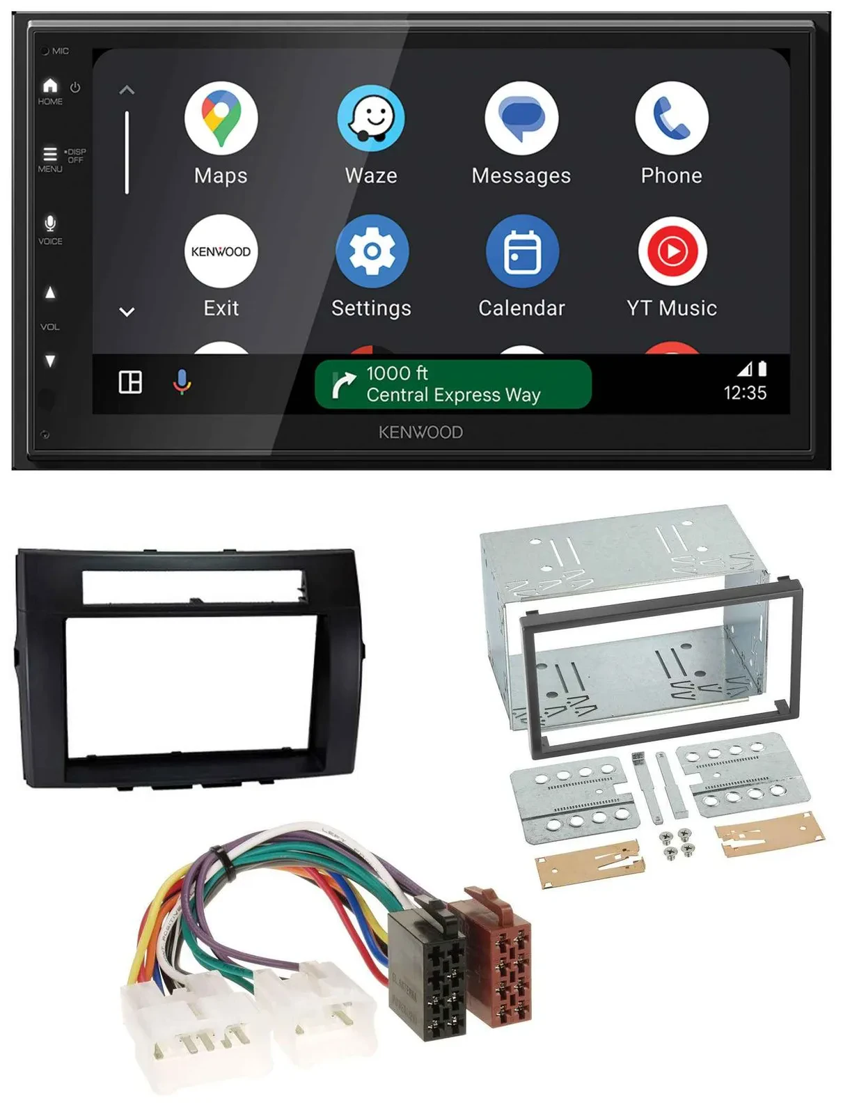 Автомагнитола Kenwood 2-DIN, DAB, Bluetooth, USB, MP3, для Toyota Corolla 2004–2009 Verso, черный