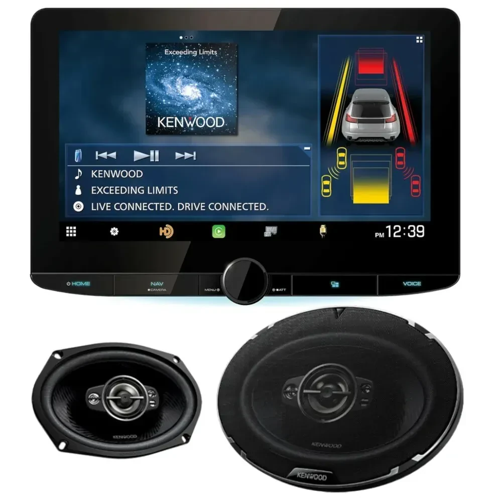 Автомагнитола Kenwood DNR1008RVS_KFC6998RS 10.1", Double-DIN, + 6x9" коаксиальные автоколонки (набор)