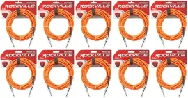 Инструментальный кабель Rockville RCGT20O Orange 6.1 м (10 штук)