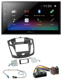 Автомагнитола Pioneer 2DIN, USB, Bluetooth, DAB, MP3 для Ford Focus (2011–2014)