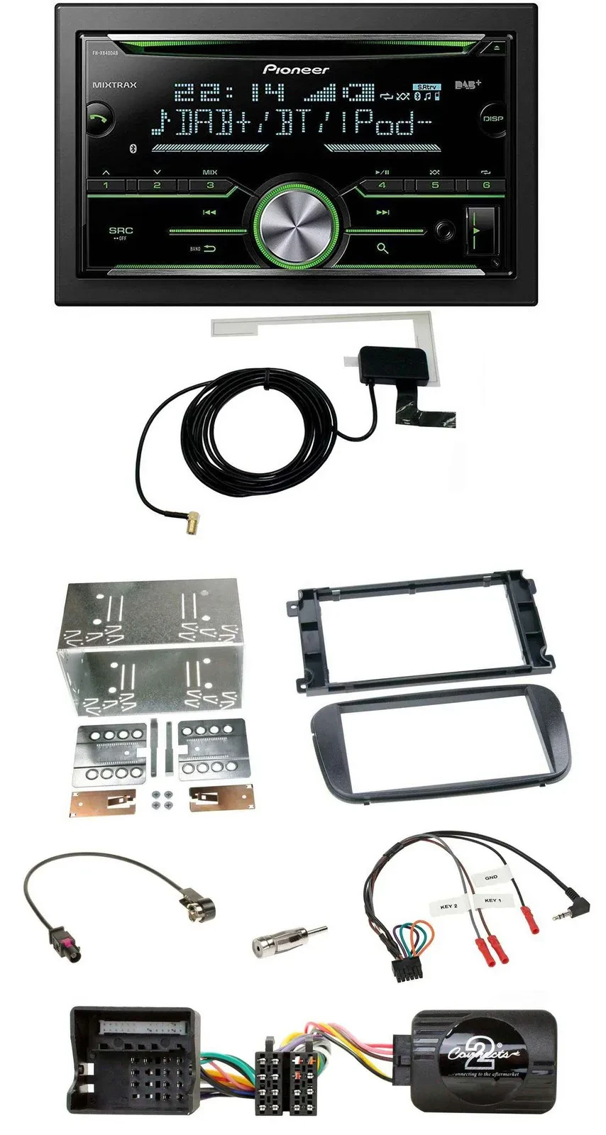 Pioneer CD USB Lenkrad Bluetooth 2DIN DAB Autoradio für Ford S-Max Mondeo 07-14