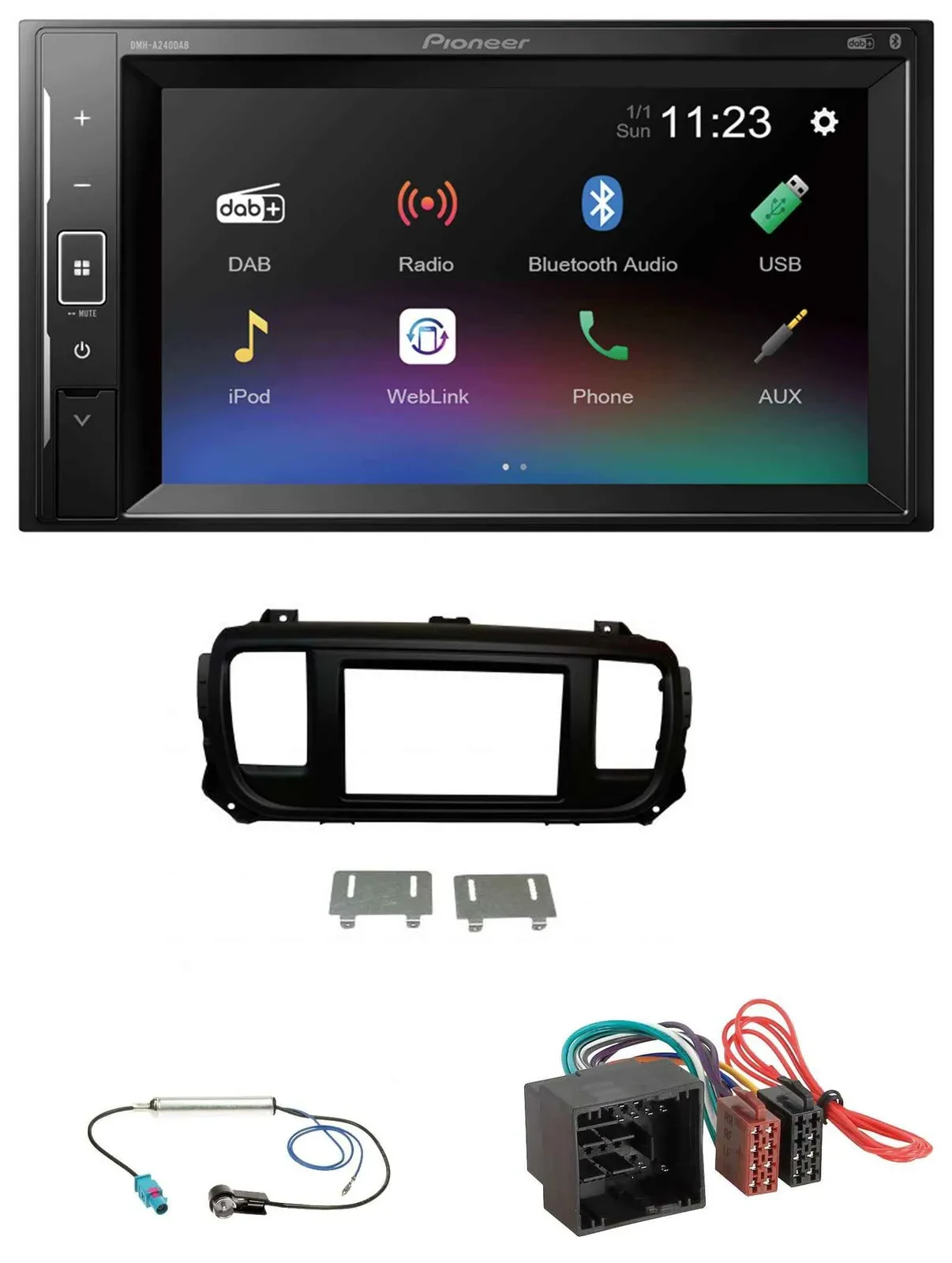 Pioneer DAB MP3 2DIN Bluetooth USB Autoradio für Citroen Jumpy Spacetourer ab 20