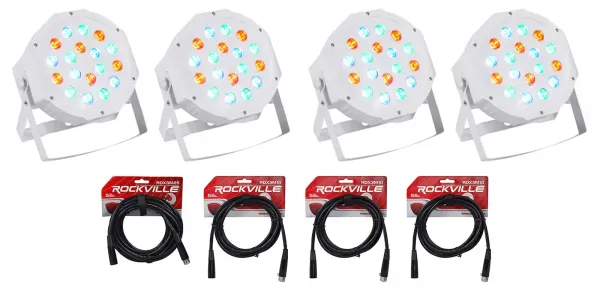 Светодиодный прибор Rockville RockPAR50 White с аксессуарами (4 штуки)