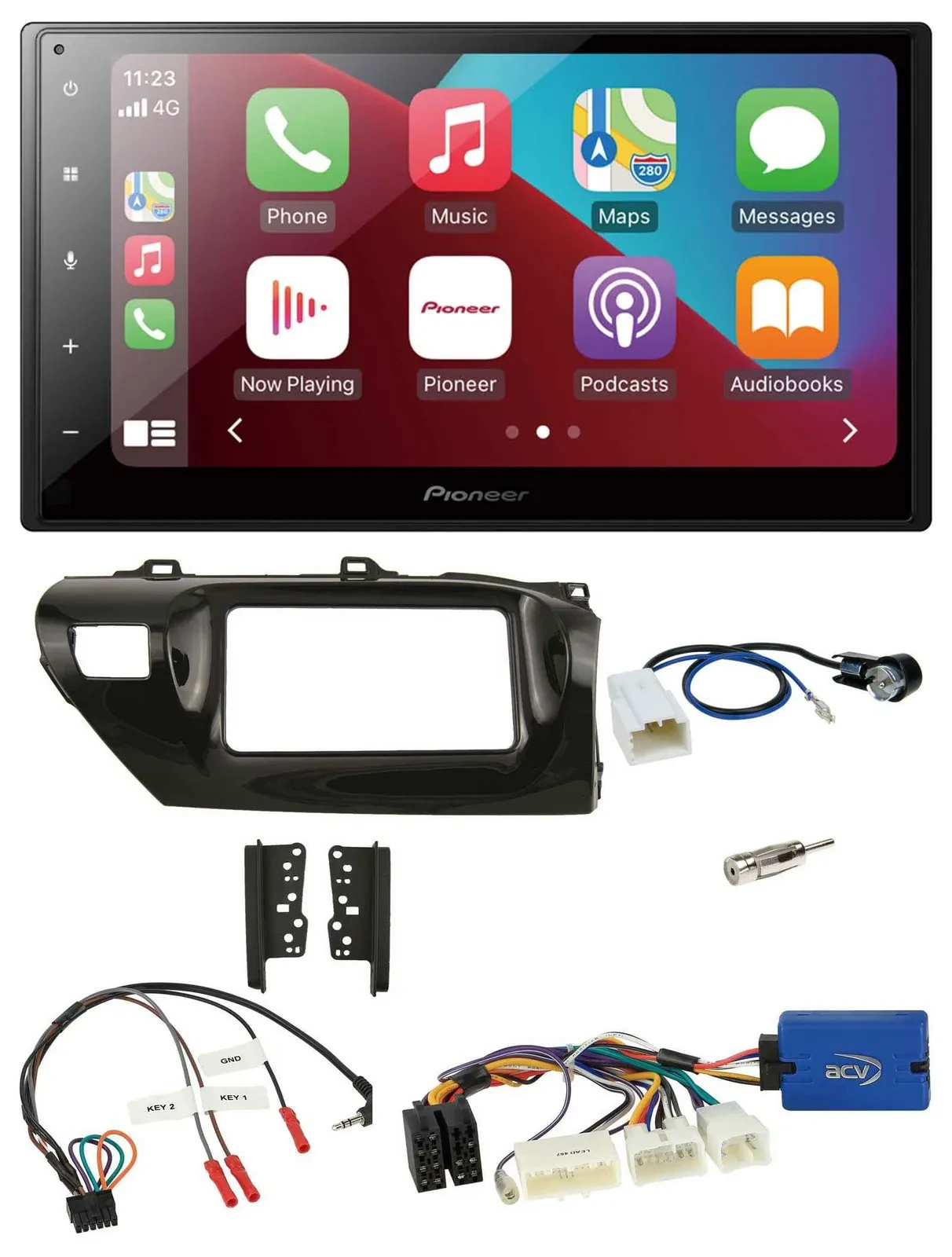 Автомагнитола для Toyota Hilux 2015–2020 Pioneer 2-DIN, Bluetooth, DAB, USB